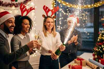 Personen bei Weihnachtsfeier