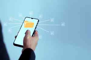 Mobiltelefon mit Akten Icon